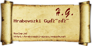 Hrabovszki Győző névjegykártya