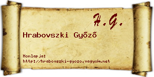 Hrabovszki Győző névjegykártya